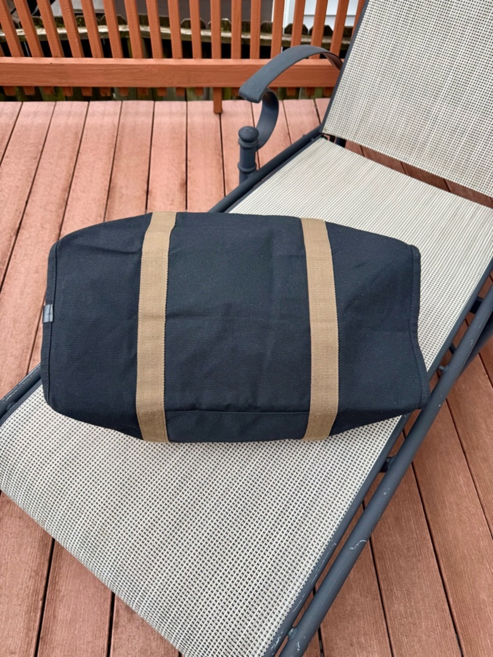 Dakota by Tumi Ballistic Nylon and Leather Duffel Bag, Black, 21”x14” - Picture 3 of 10